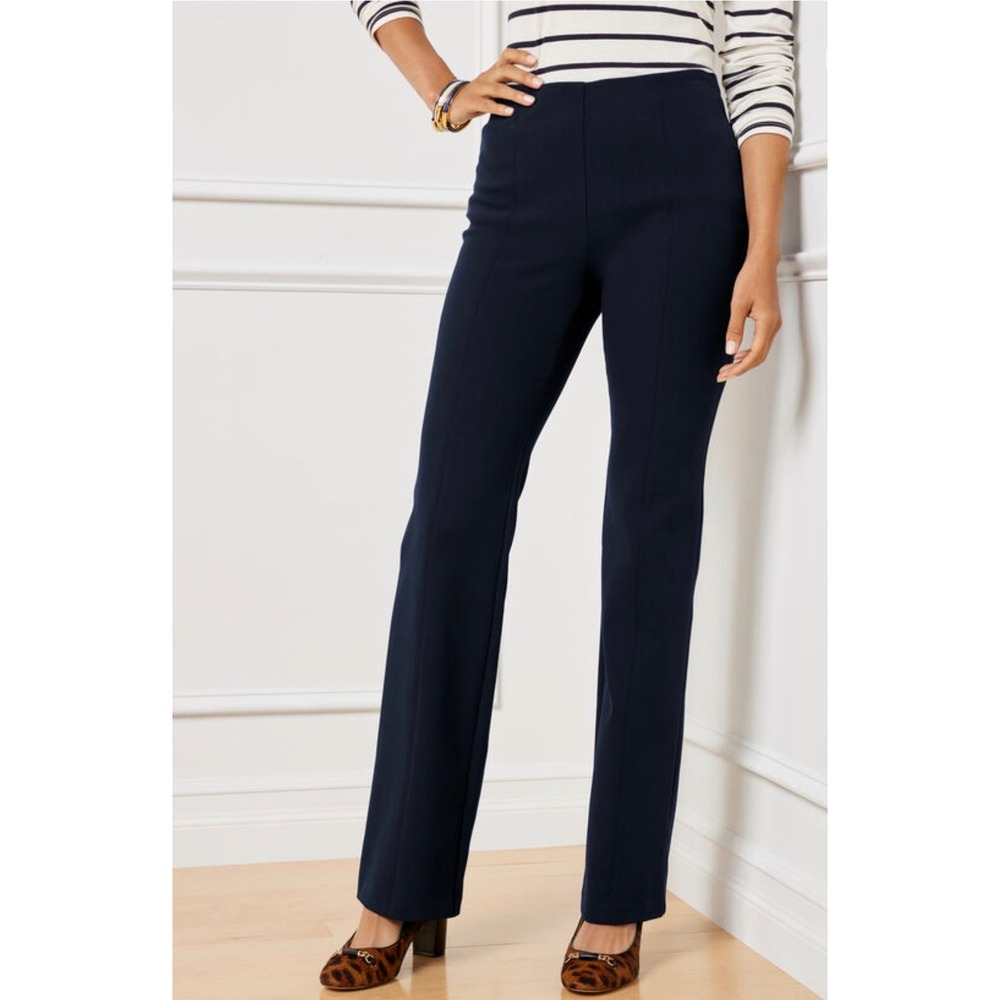 Talbots Portland Trouser Women 8P Black NEW Flare Leg Stretch Office Work